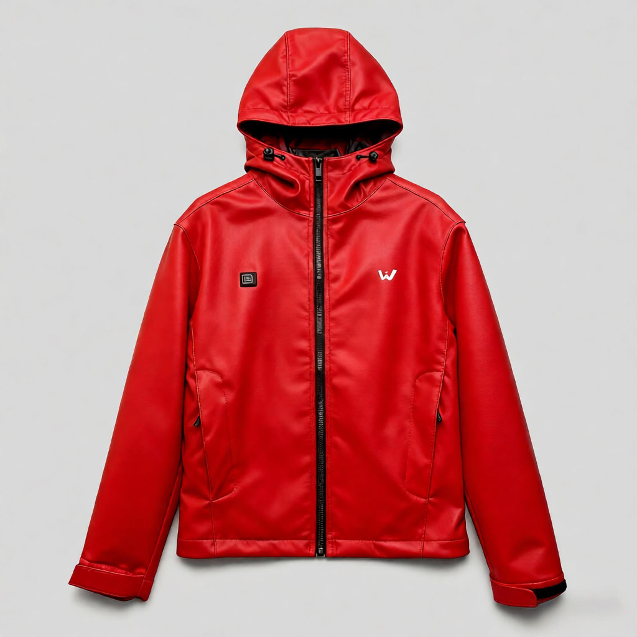 Red leather electric heating thin jacket
